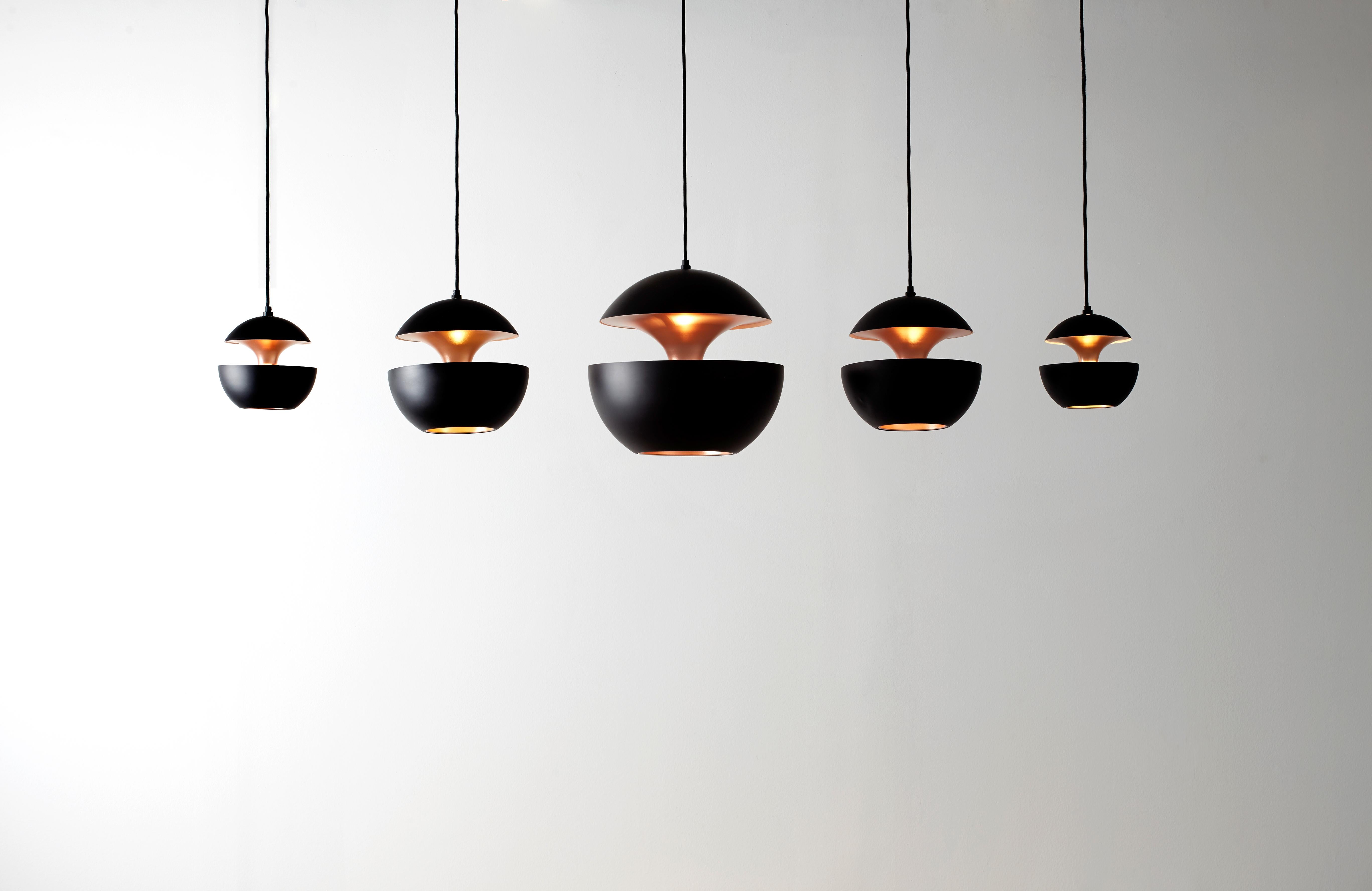 Here Comes the Sun Extra Large Black and Copper Pendant Lamp by Bertrand Balas In New Condition In Geneve, CH