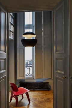 Here Comes the Sun Extra Large Black and White Pendant Lamp by Bertrand Balas