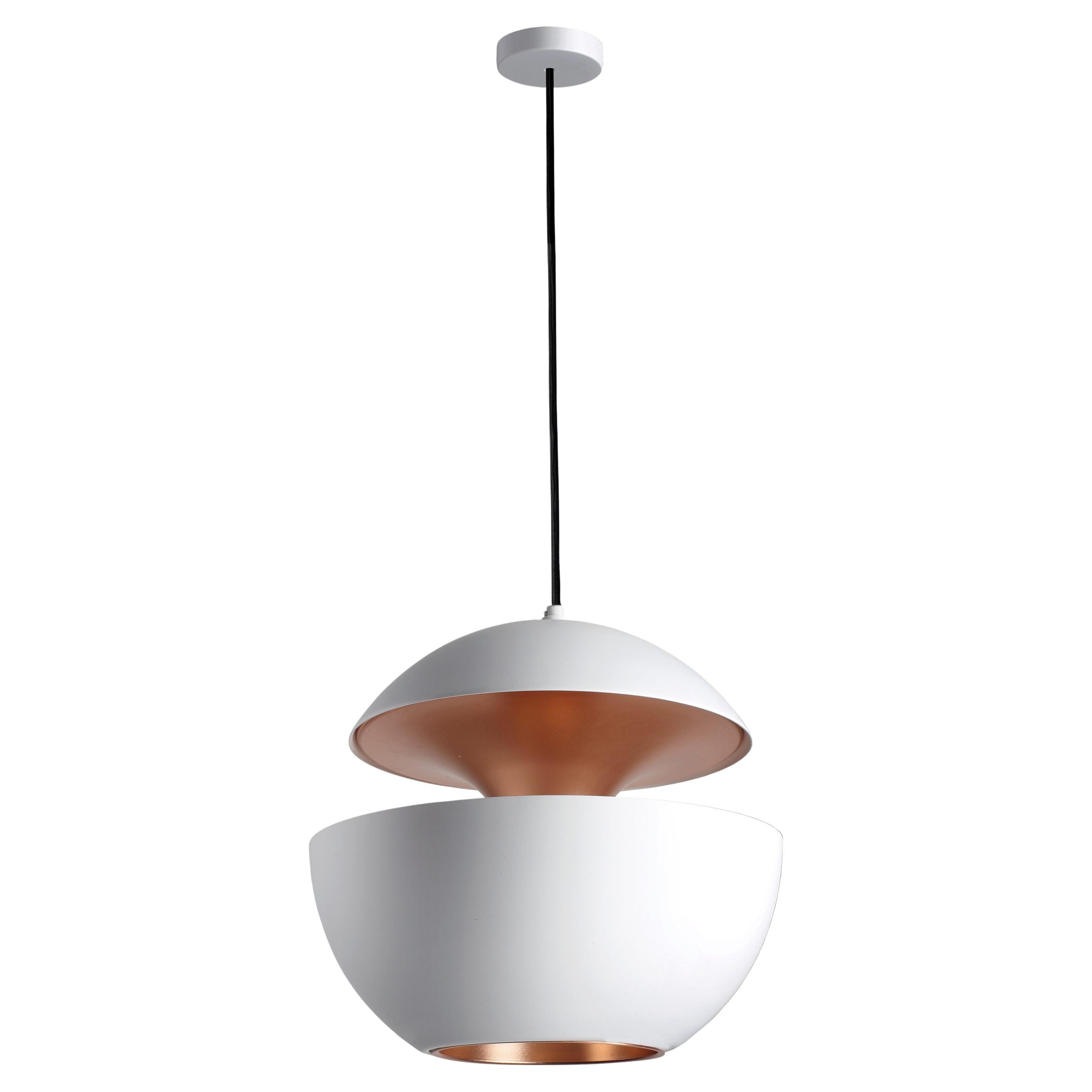 Here Comes the Sun Extra Large White and Copper Pendant Lamp by Bertrand Balas For Sale