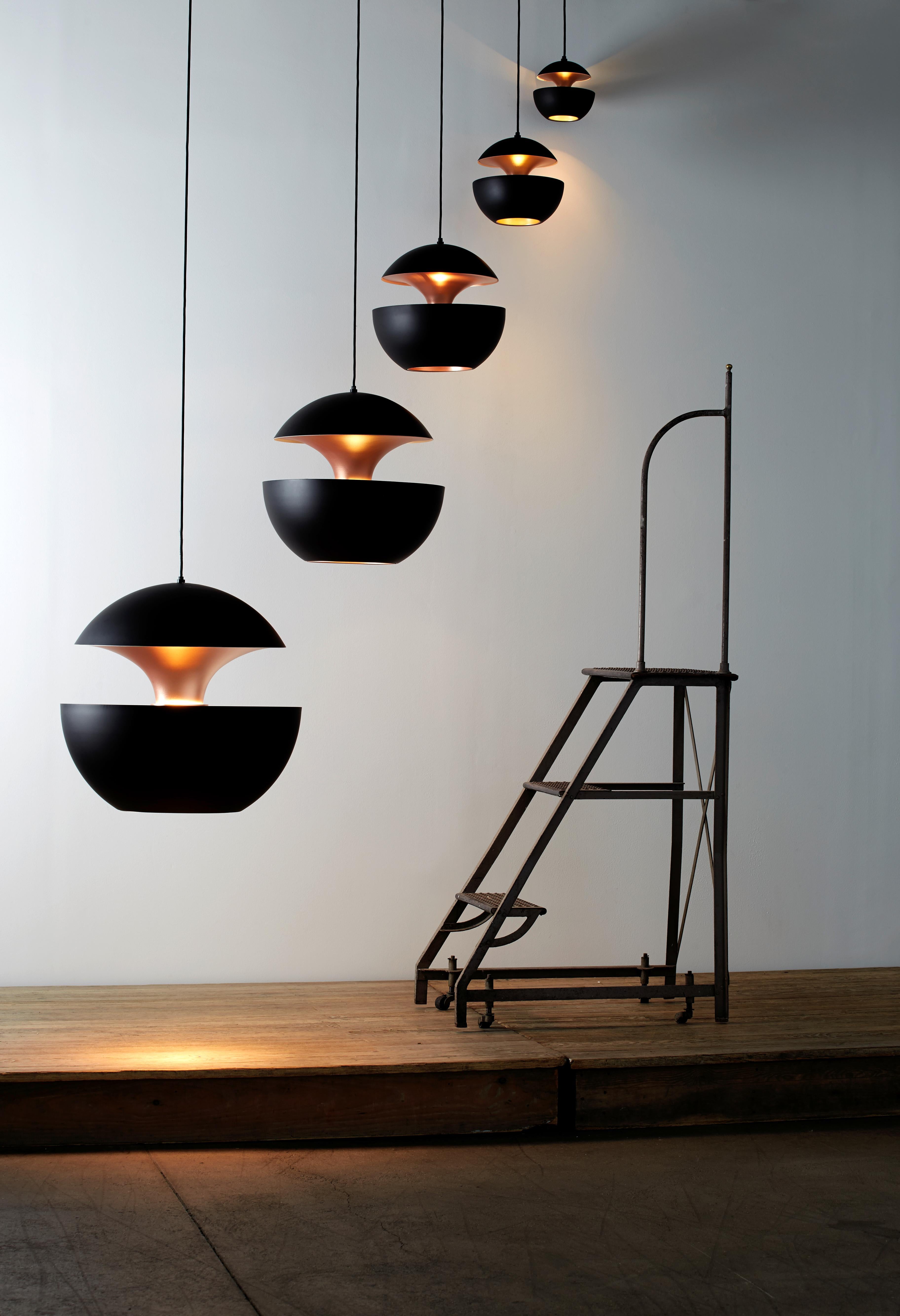 Contemporary Here Comes the Sun Large Black and Copper Pendant Lamp by Bertrand Balas For Sale