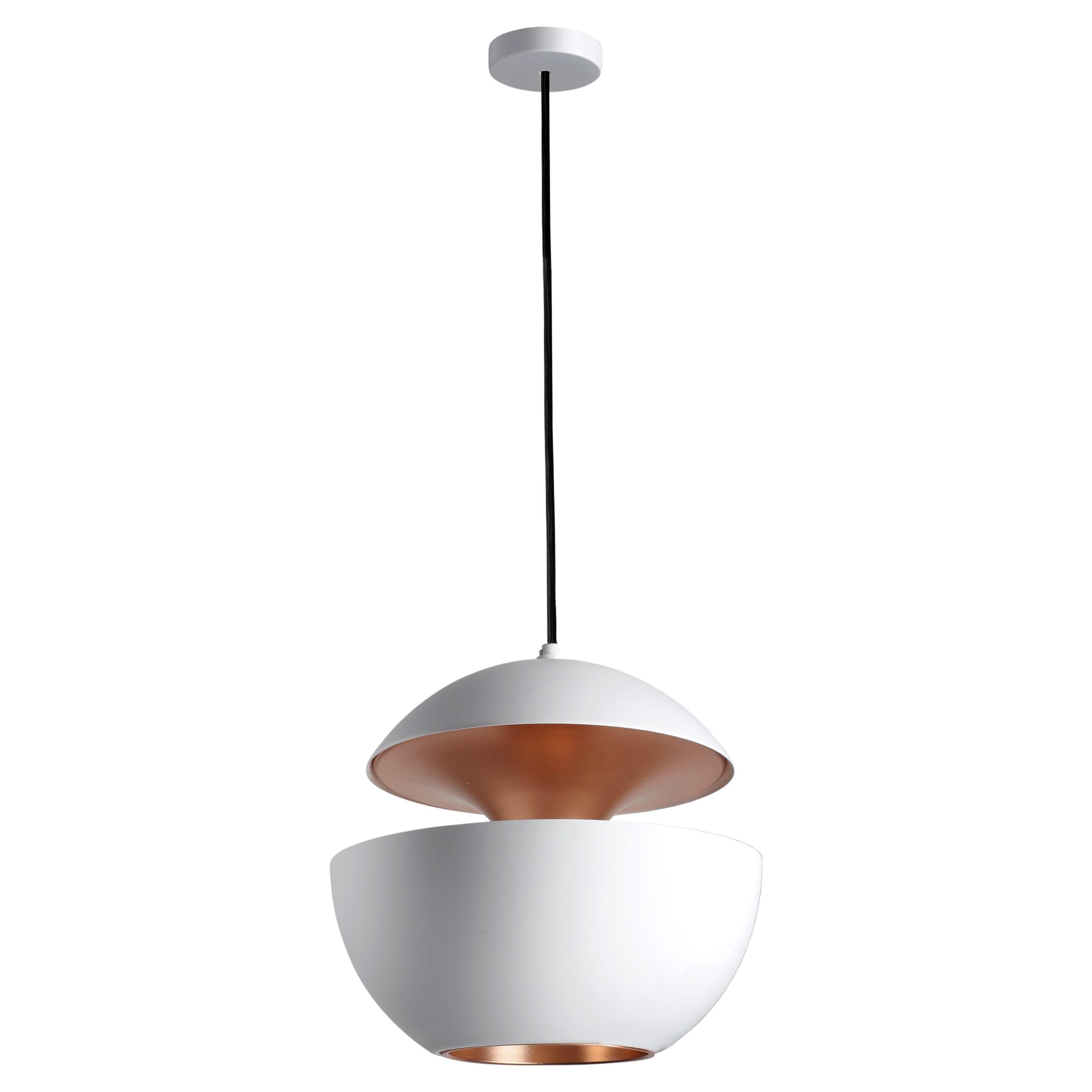Here Comes the Sun Large White and Copper Pendant Lamp by Bertrand Balas For Sale