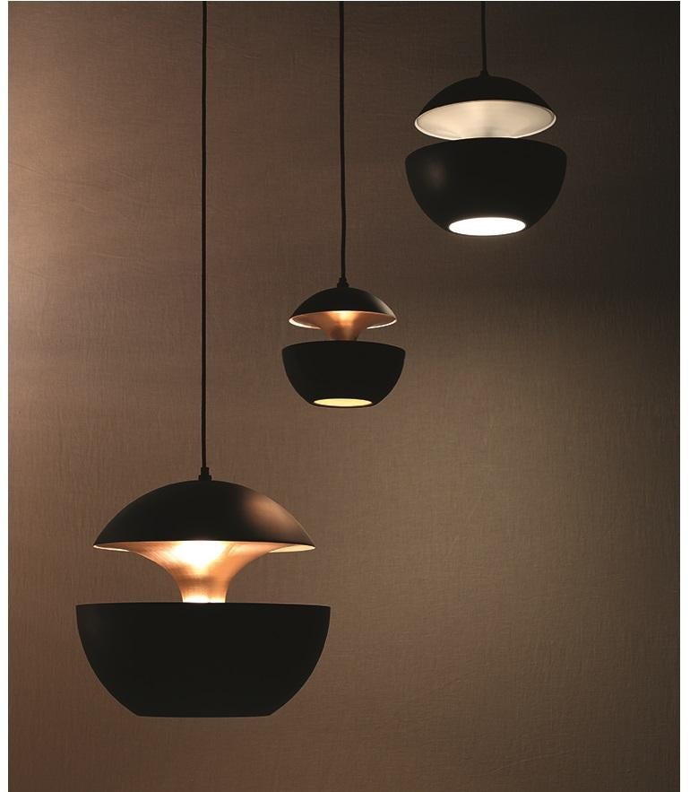 Contemporary Here Comes the Sun Medium Black and White Pendant Lamp by Bertrand Balas For Sale