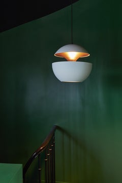 Here Comes the Sun Medium White and Copper Pendant Lamp by Bertrand Balas