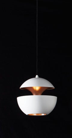 Here Comes the Sun Small White and Copper Pendant Lamp by Bertrand Balas