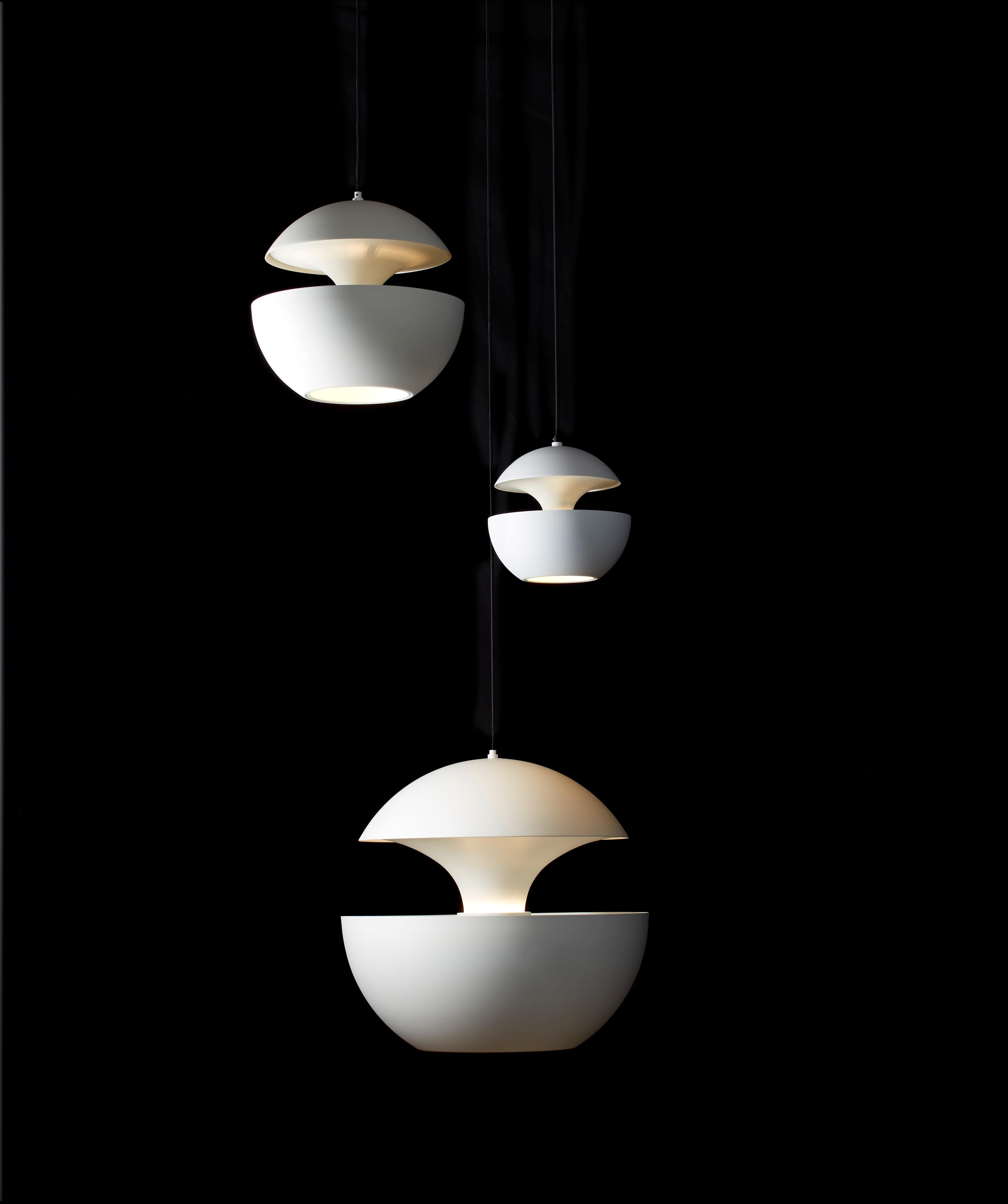 Post-Modern Here Comes The Sun Small White Pendant Lamp by Bertrand Balas For Sale