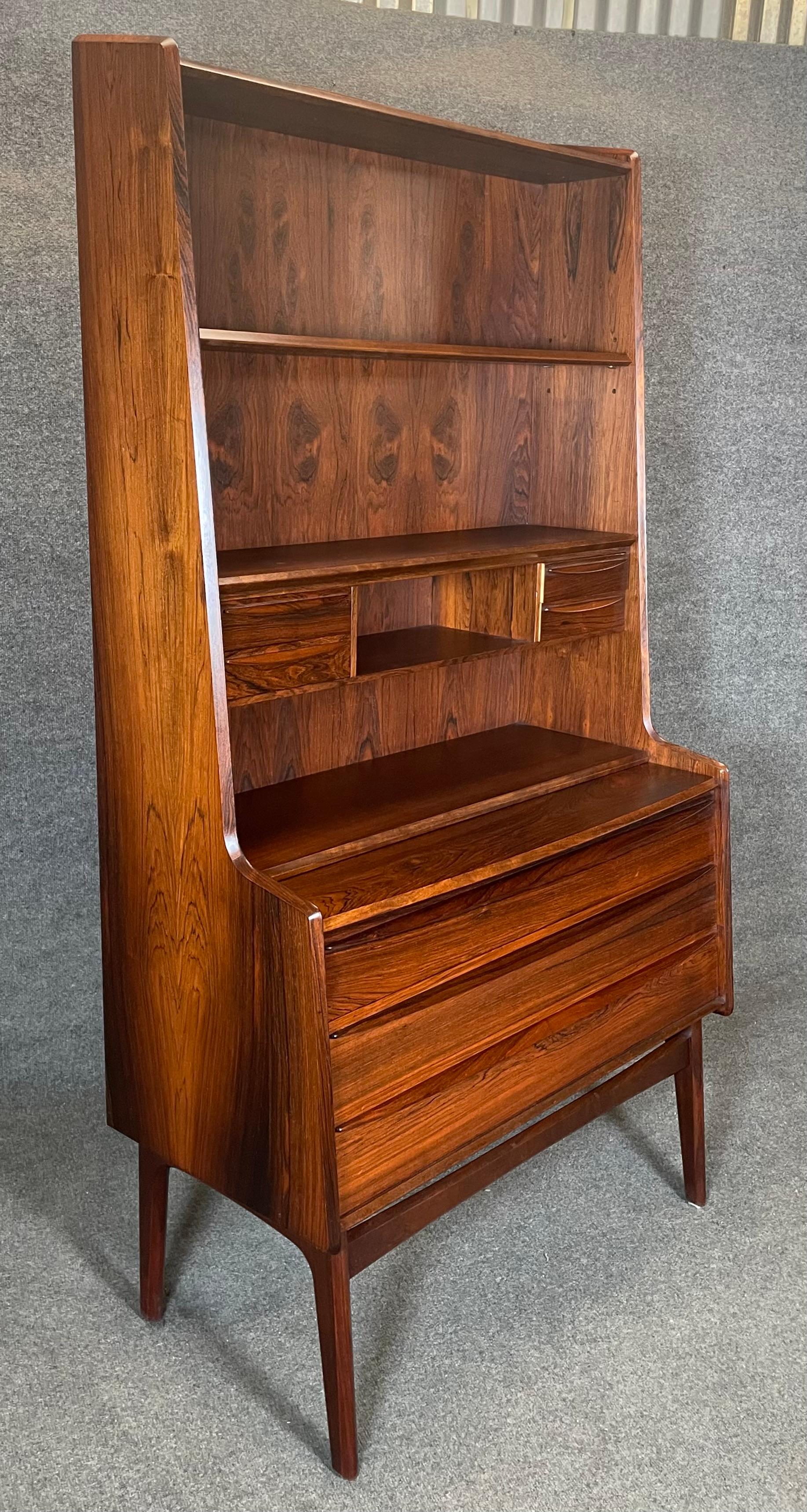Here is a beautiful Scandinavian modern secretary-desk-bookcase manufactured in  For Sale 3