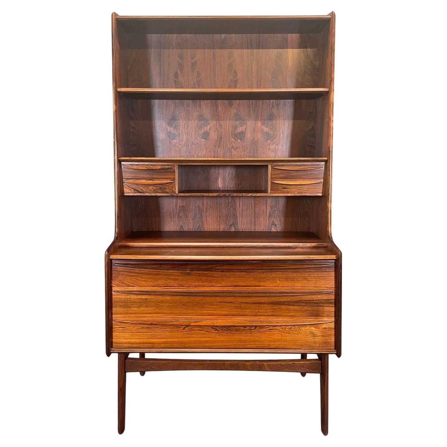 Here is a beautiful Scandinavian modern secretary-desk-bookcase manufactured in  For Sale