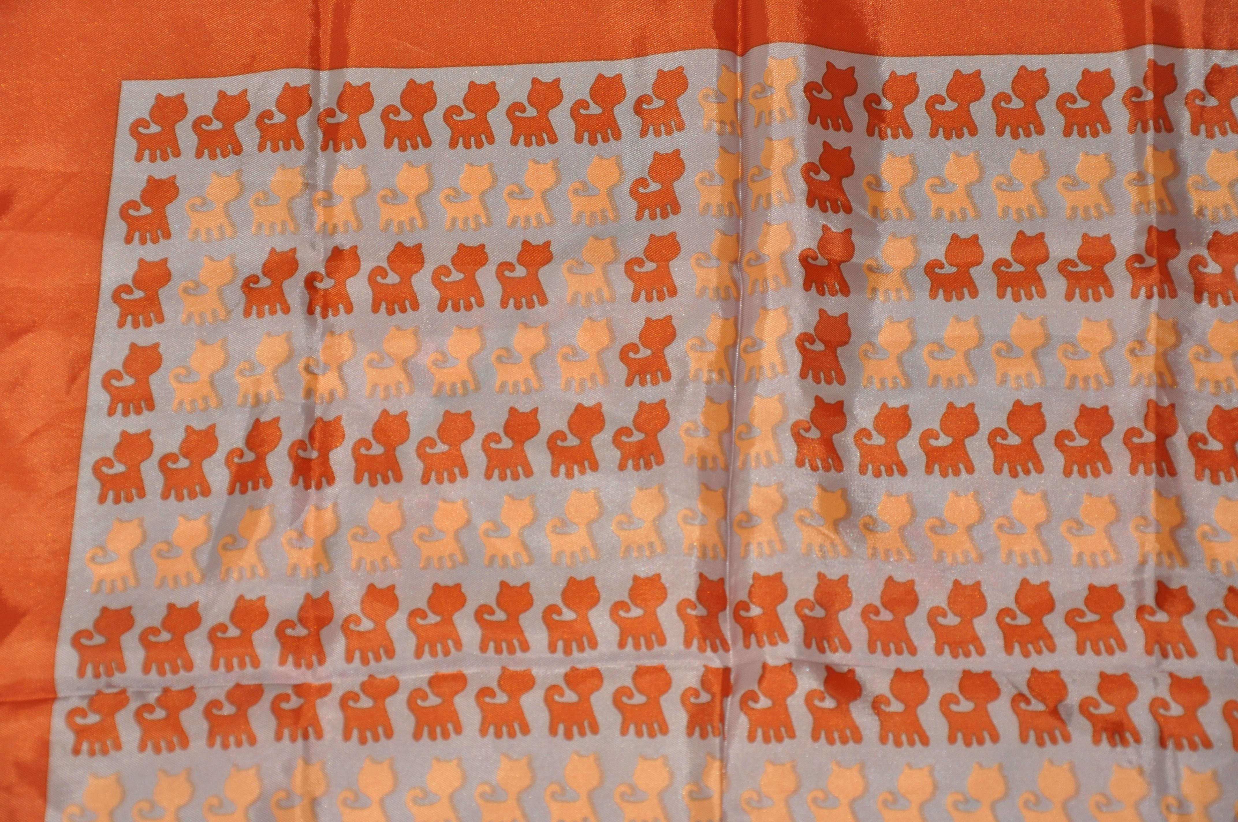 Women's or Men's Here, Kitty Kitty Kitty With Golden Brown Borders Scarf For Sale