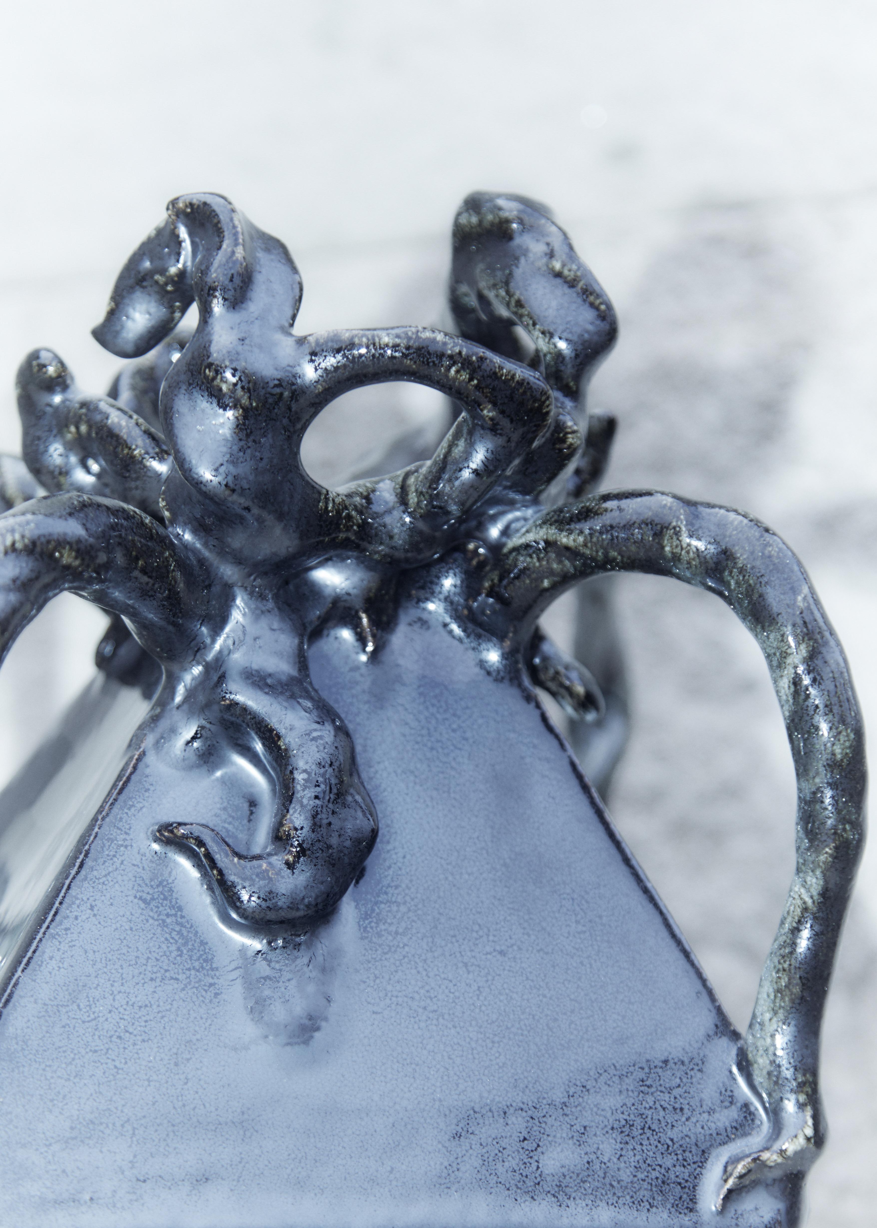 Post-Modern Here My Soul Sculpture in Glazed Ceramic by Lucile Rebeirot For Sale