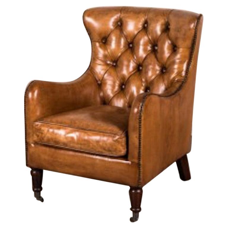 Hereford Leather Chesterfield Armchair, 20th Century For Sale