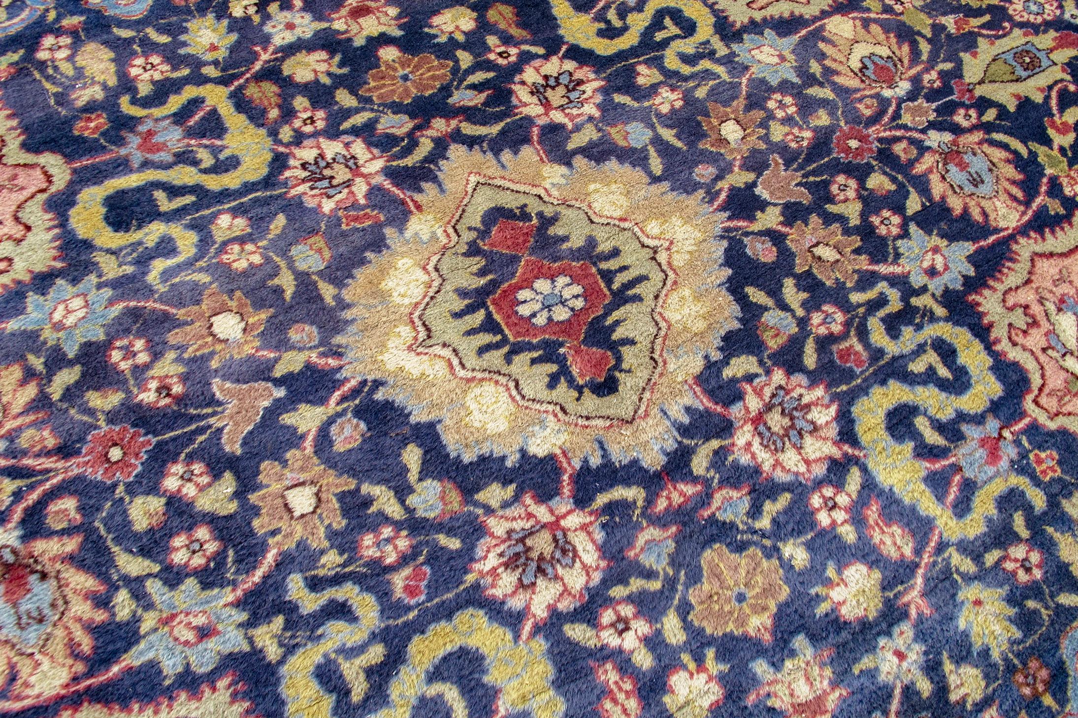 Hand-Knotted Antique Persian Hereke Carpet, c. 1900 For Sale
