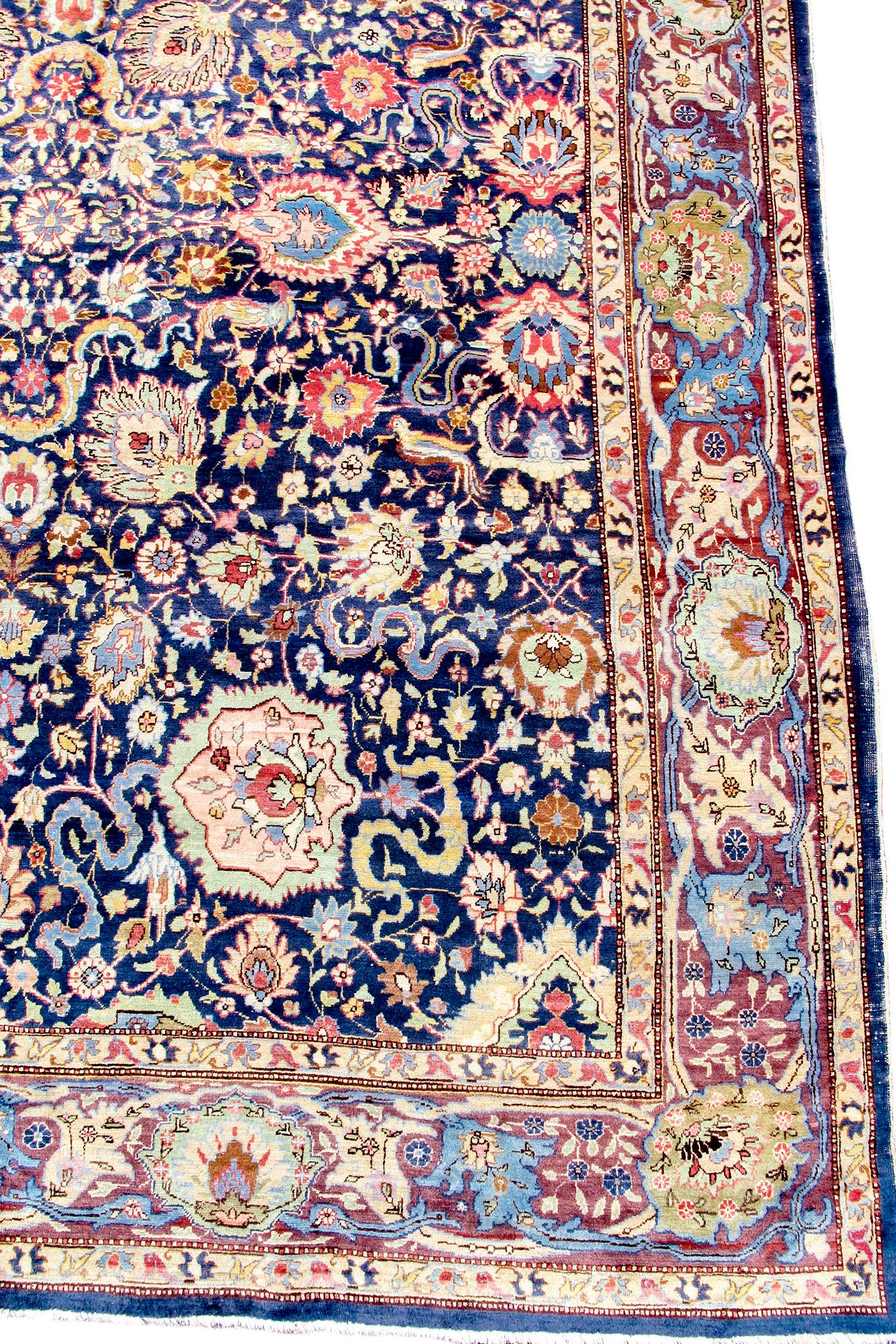 Antiker persischer Hereke-Teppich, um 1900 (19. Jahrhundert) im Angebot