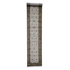 Hereke Design Wool and Silk 300 Kpsi Hand Knotted Extra Large Runner Rug