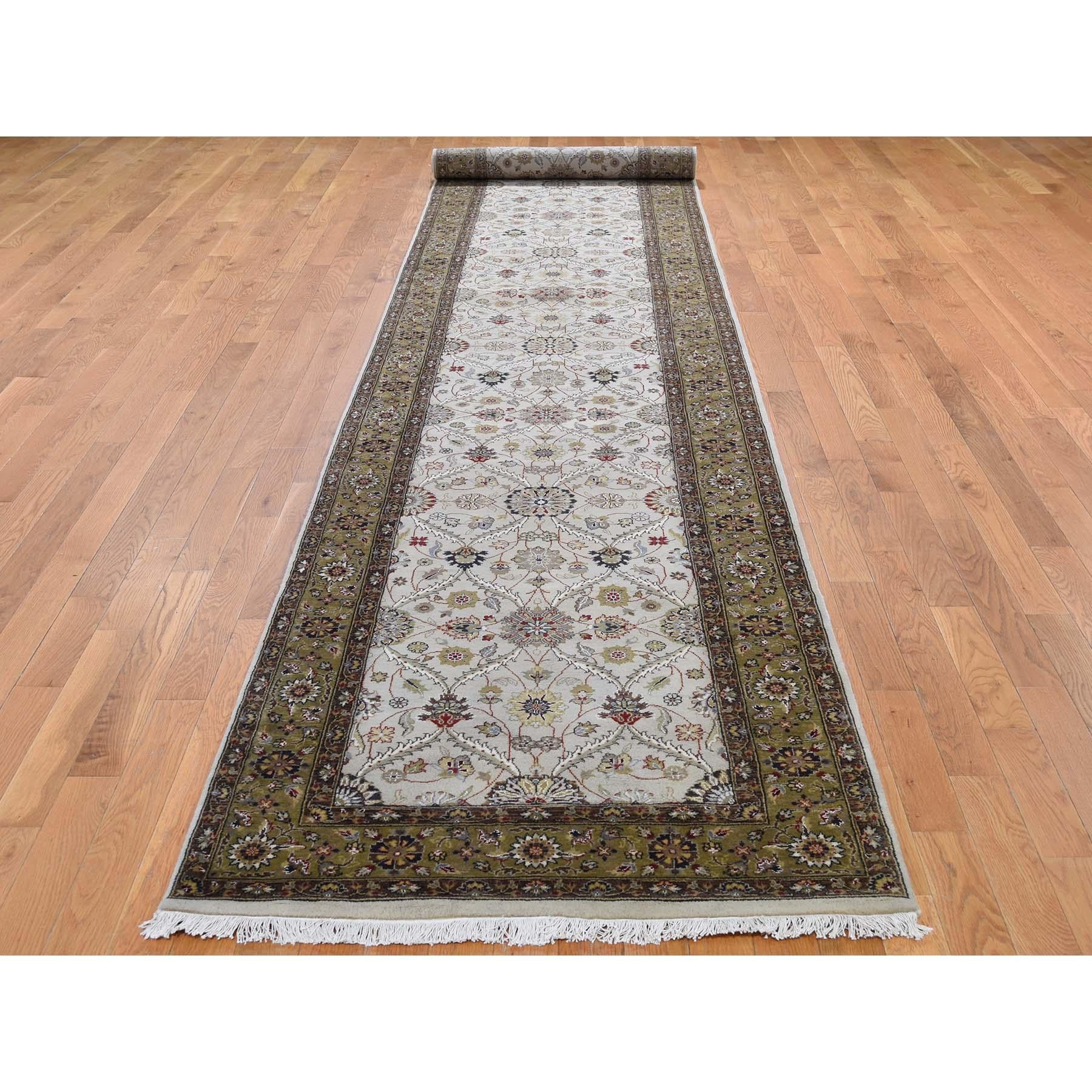 Other Hereke Design Wool and Silk 300 Kpsi Hand Knotted Extra Large Runner Rug