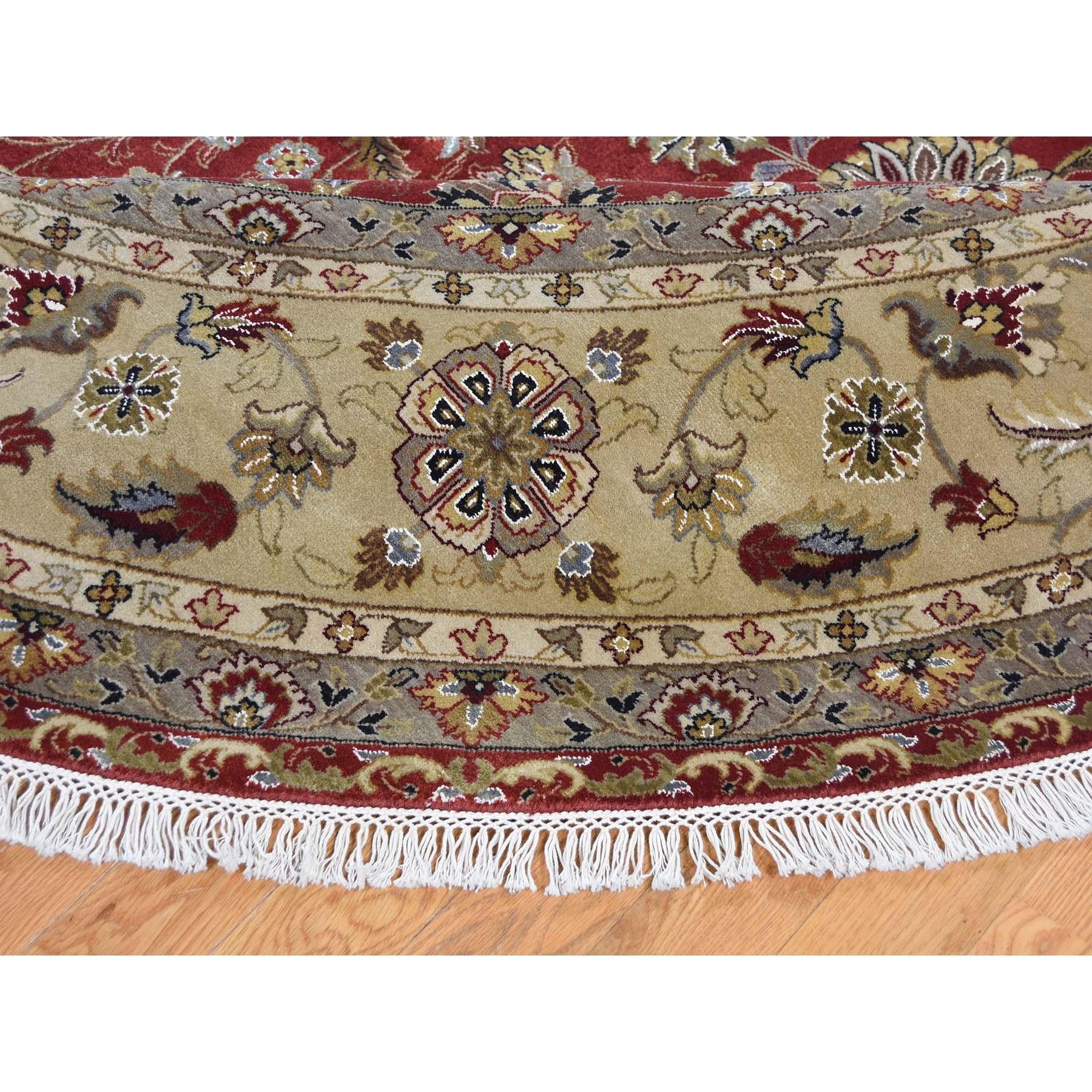 Contemporary Hereke Design Wool and Silk Hand Knotted 300 Kpsi Round Oriental Rug