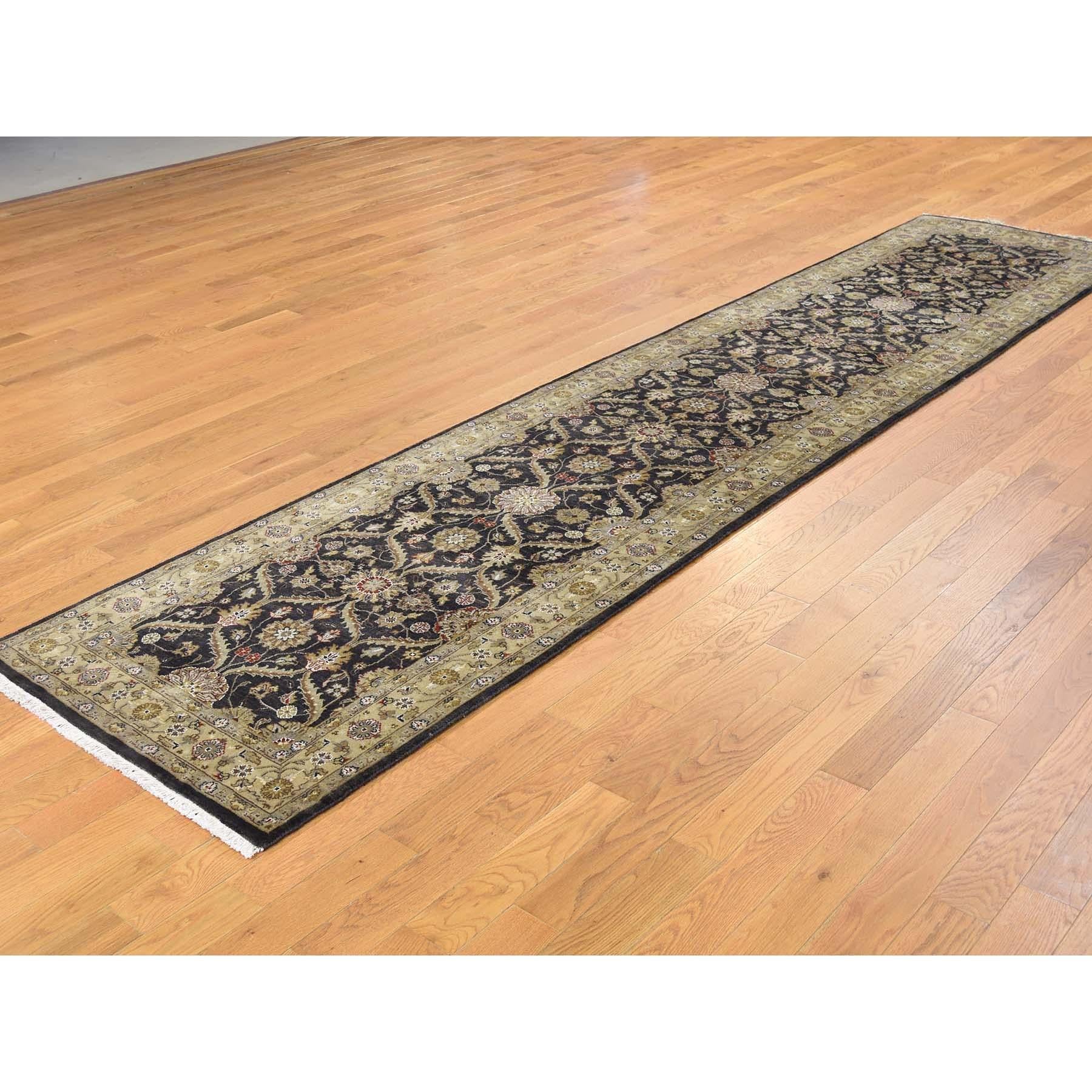 Other Hereke Design Wool and Silk Hand Knotted 300 Kpsi Runner Rug