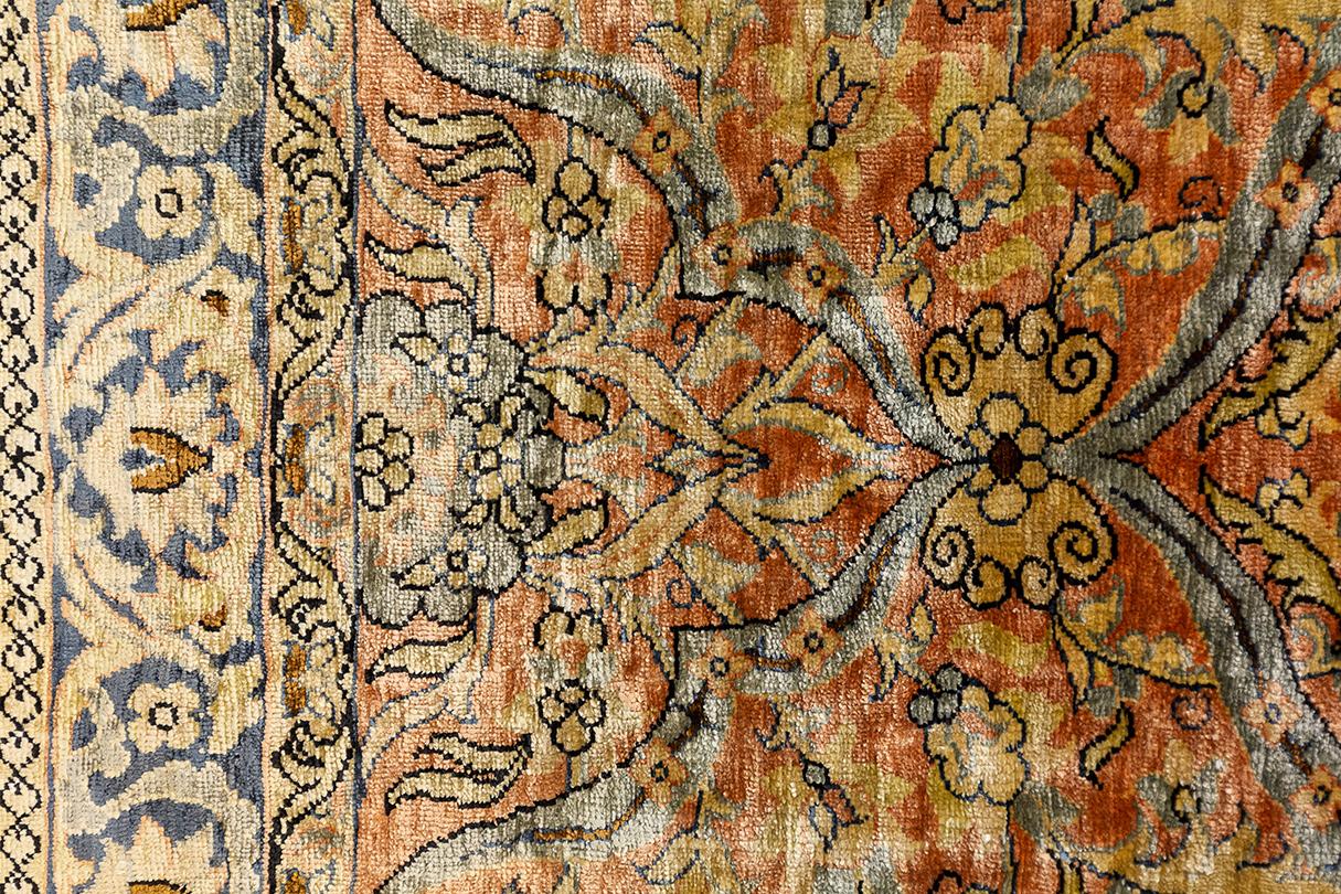 Wool Hereke Rug Extra Silk For Sale