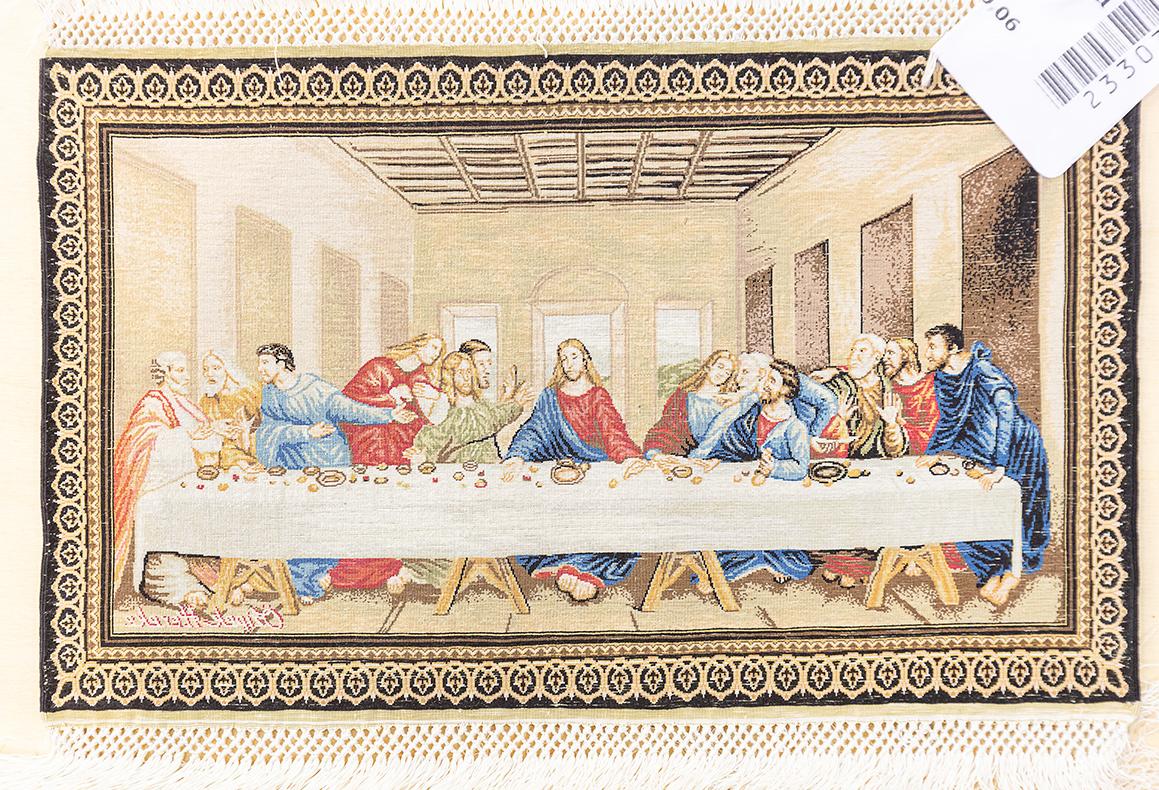 Tapis Hereke The Last Supper Design - Soie extrêmement fine en vente 3