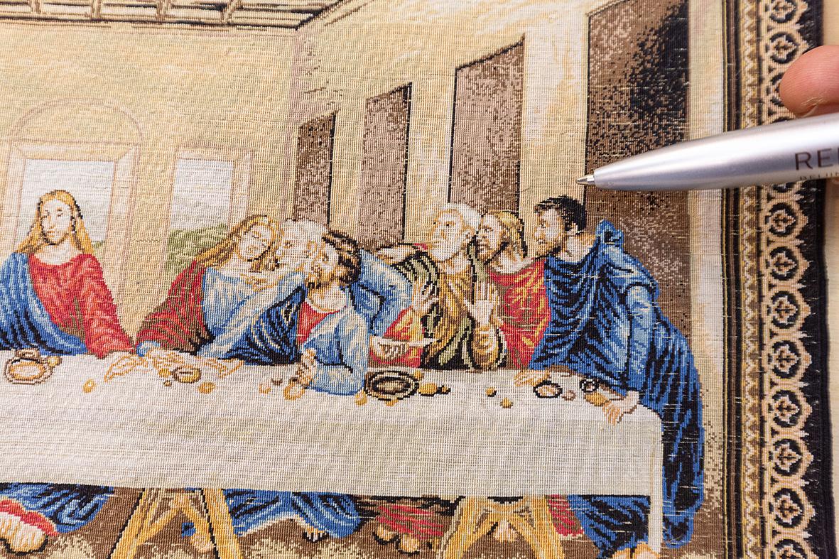 Laine Tapis Hereke The Last Supper Design - Soie extrêmement fine en vente