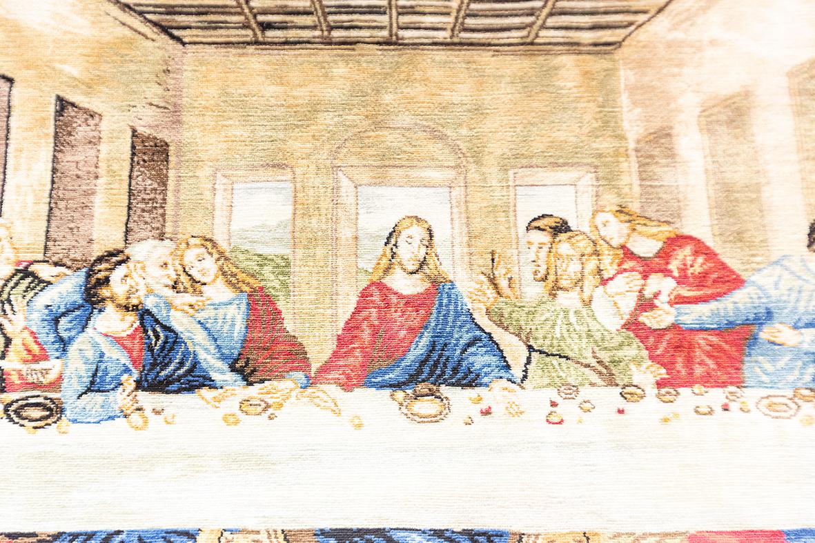 Tapis Hereke The Last Supper Design - Soie extrêmement fine en vente 1