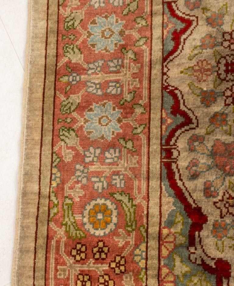 20th Century Hereke Silk Prayer Rug 3' x 1.5' For Sale