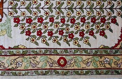 Tapis en soie de Hereke, entièrement tissé à la main en Turquie - 46 x 75 - N° 1683