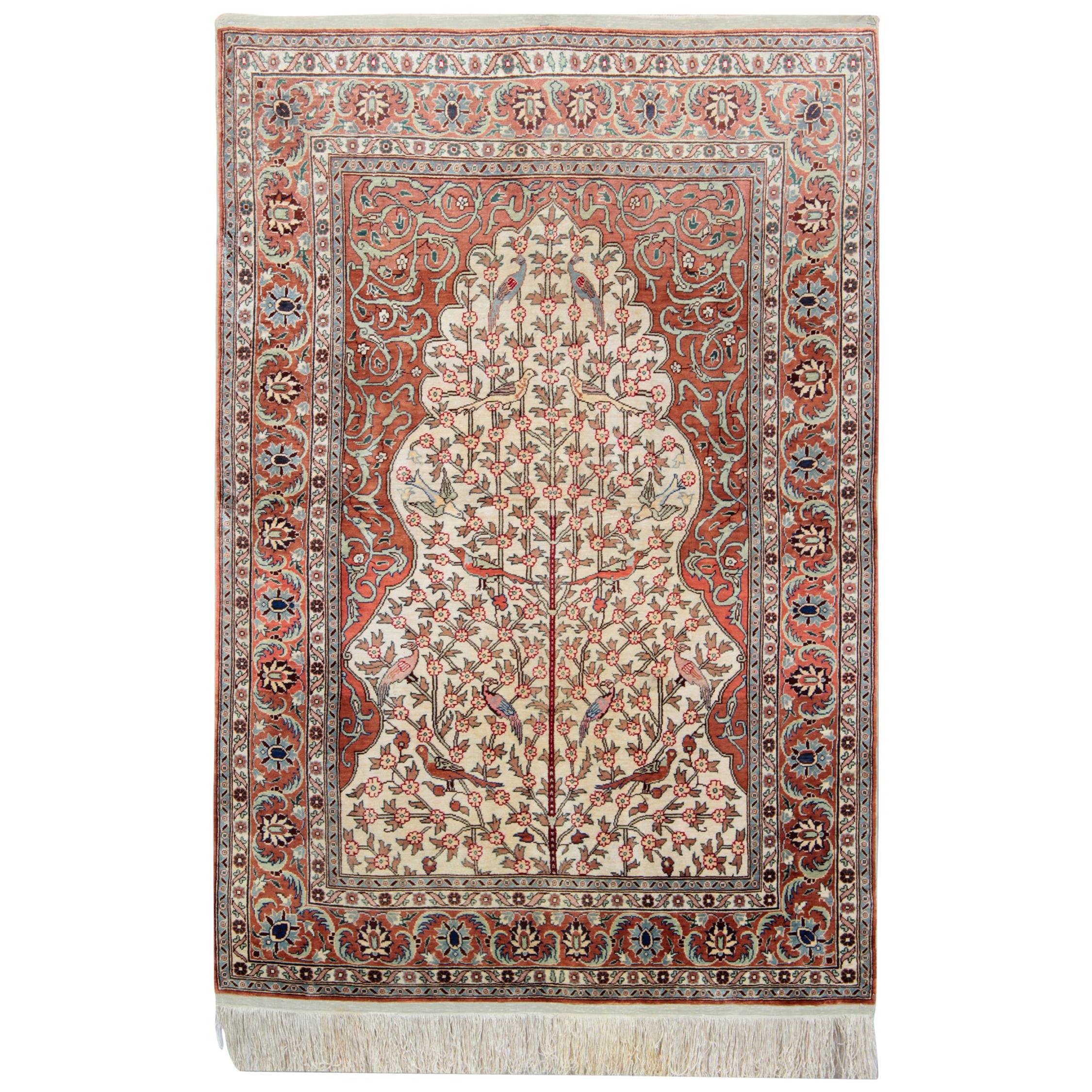 Hereke Silk Rugs, Oriental Rug Design, Hand Made Carpet Rugs for Sale