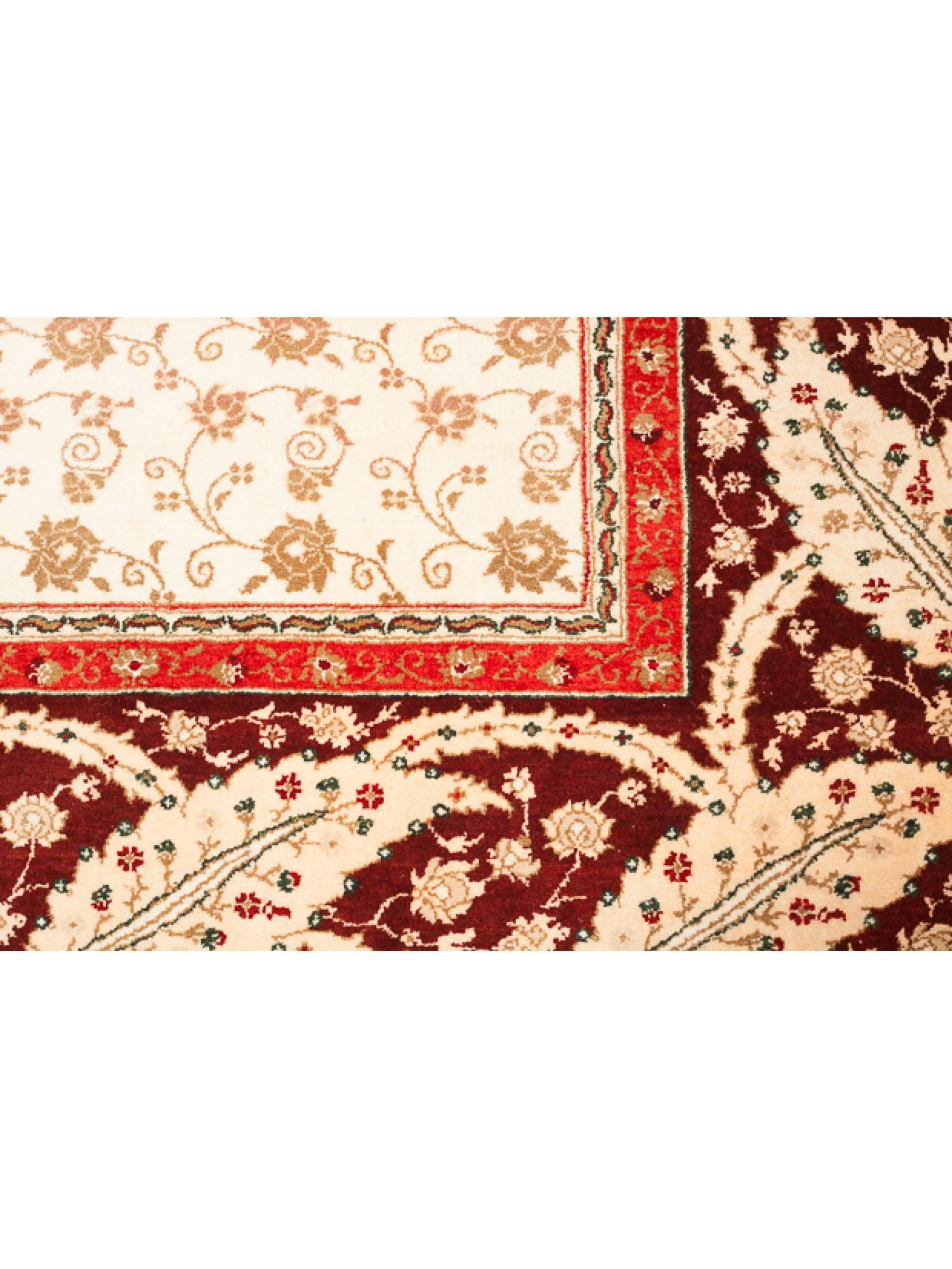 Oushak Hereke Wool & Cotton Carpet, Turkish Anatolian Rug, Beige & Khaki Green Colors For Sale