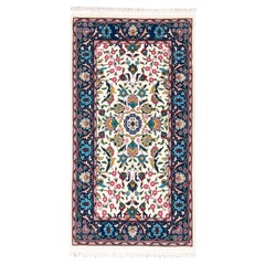 Hereke Wool & Cotton Carpet, Turkish Anatolian Rug, Flowers Palmettes Design
