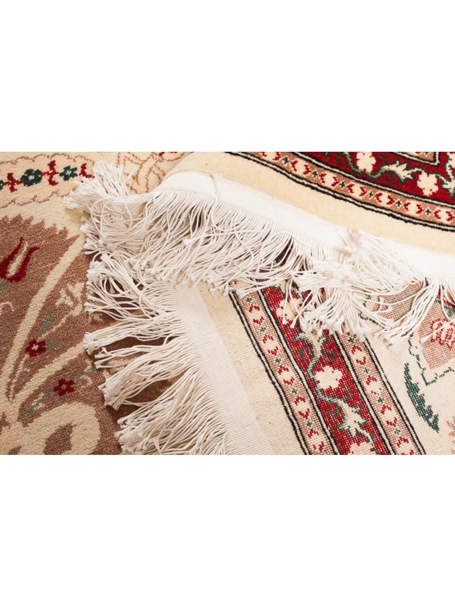 Contemporary Hereke Wool & Cotton Carpet - Turkish Anatolian Rug - Ottoman Carnations & Tulip For Sale