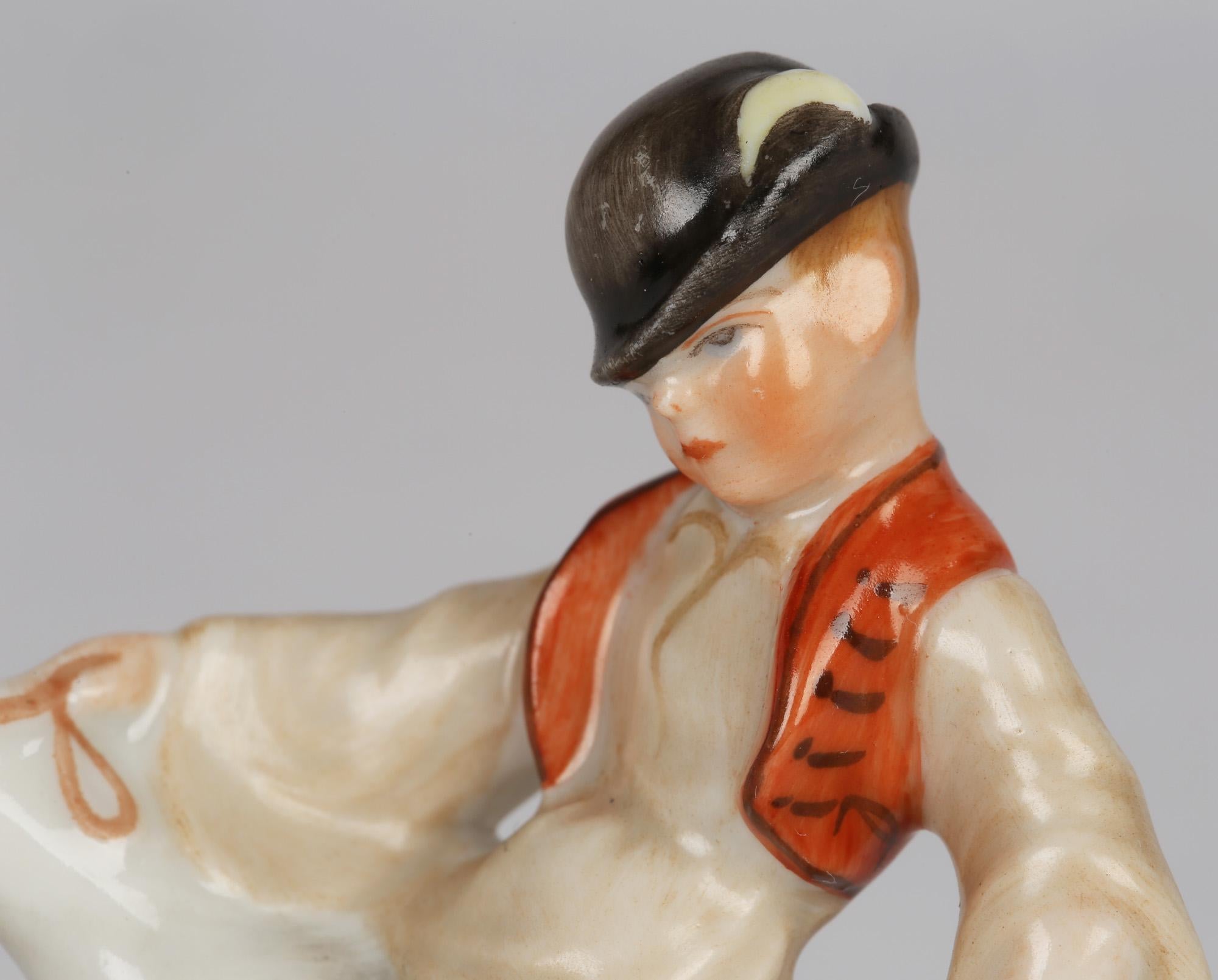 Herend Art Deco Porcelain Boy Riding Goose by Ludas Matyi 7