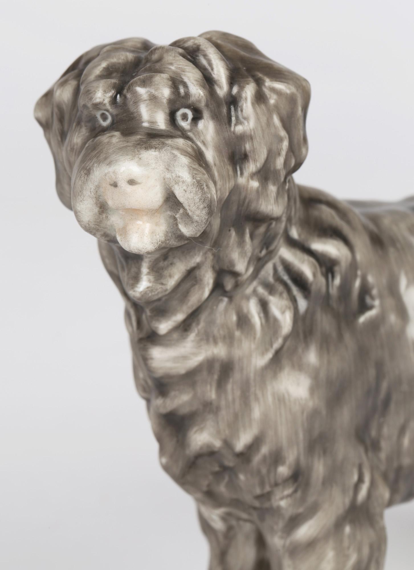 Mid-20th Century Herend Art Deco Porcelain Puli Sheepdog Figure by Gyula Maugsch