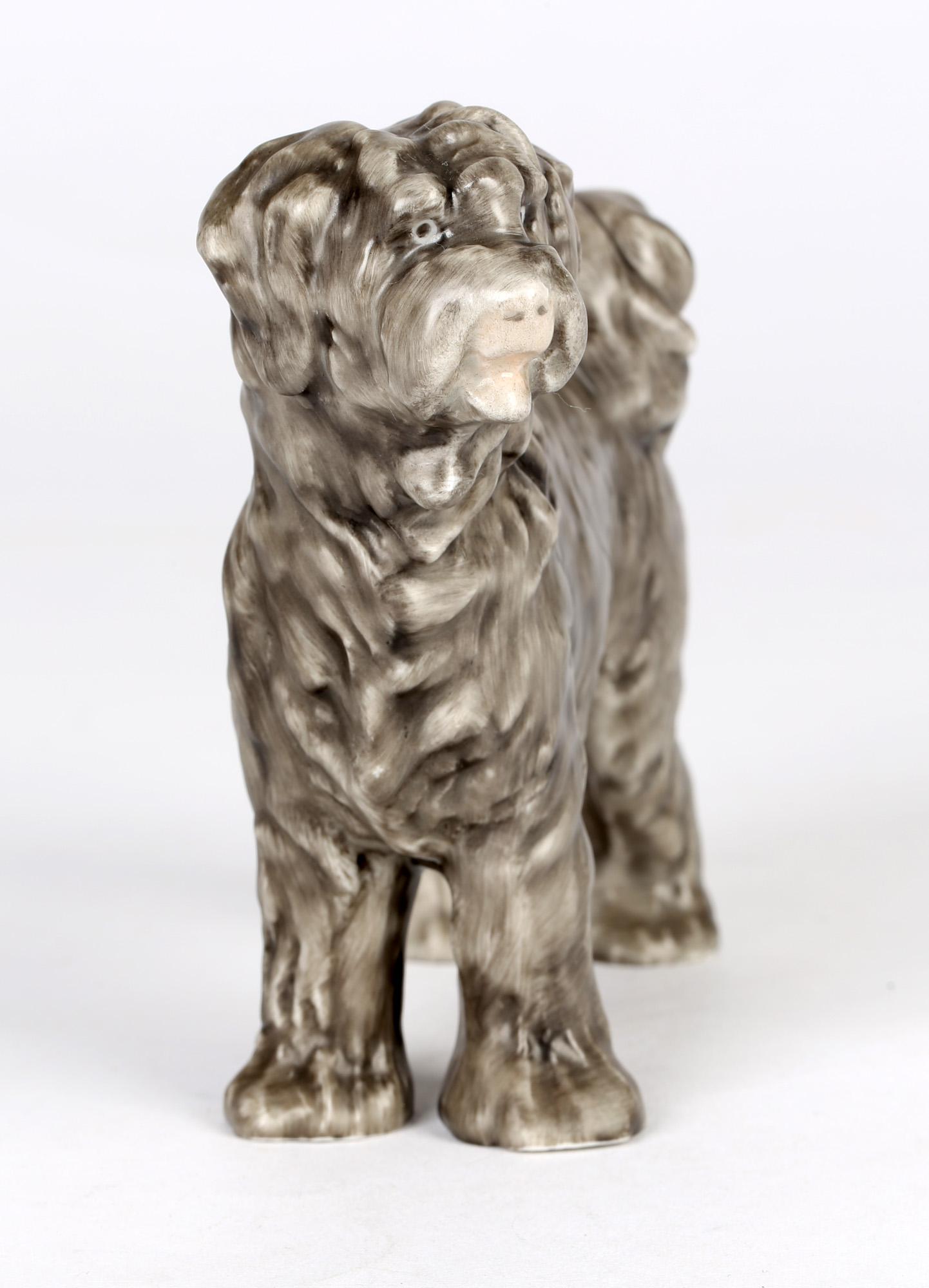 Herend Art Deco Porcelain Puli Sheepdog Figure by Gyula Maugsch 1