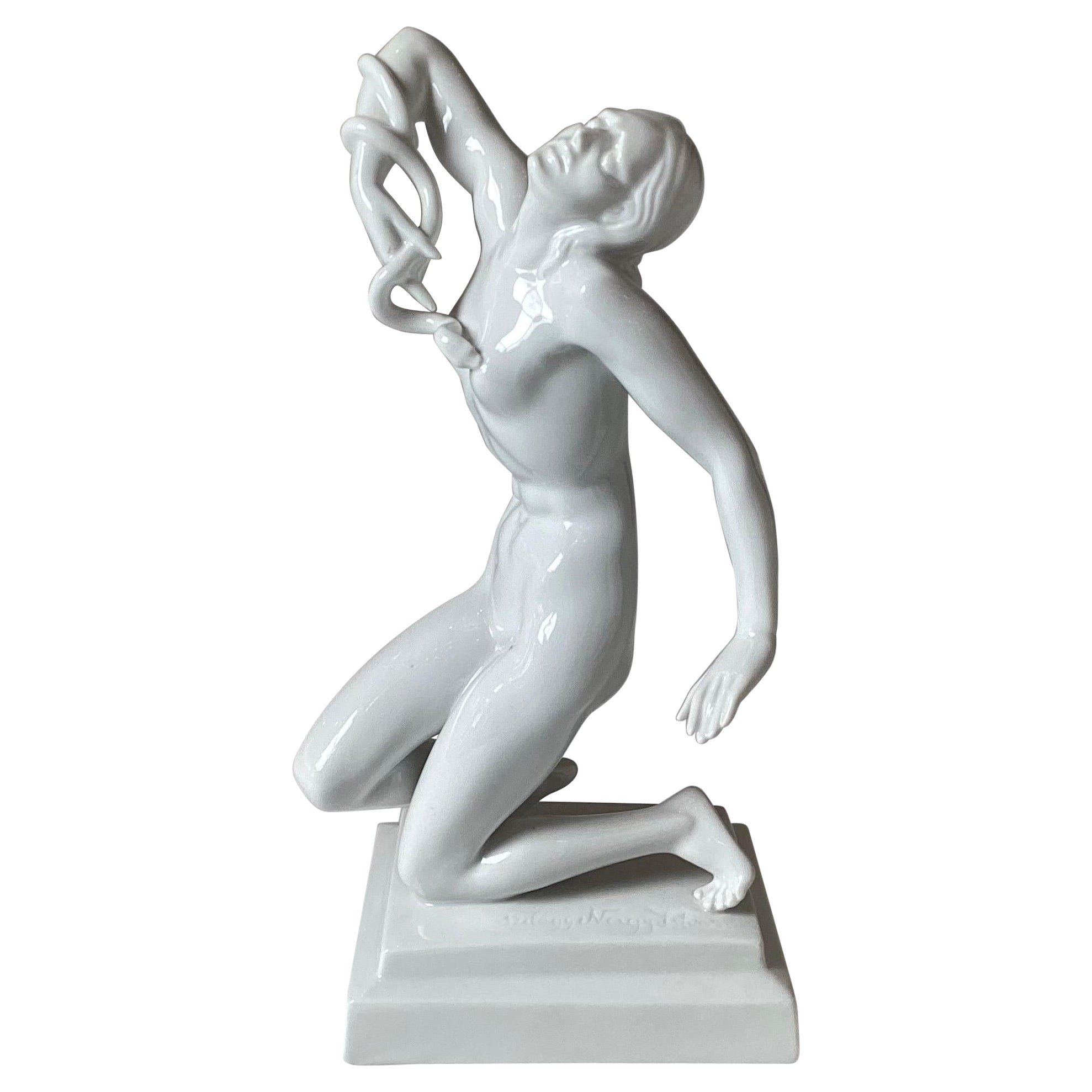 Herend Blanc de Chine Porcelain Figurine Death of Cleopatra