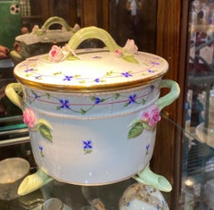 Herend Blue Garland Lidded Biscuit Box