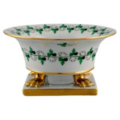 Herend Bowl on Feet in Hand-Painted Porcelain with Gold Decoration, Mid-20th C
