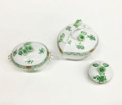 Herend "Chinese Bouquet Apponyi Green" 3 Lidded Boxes