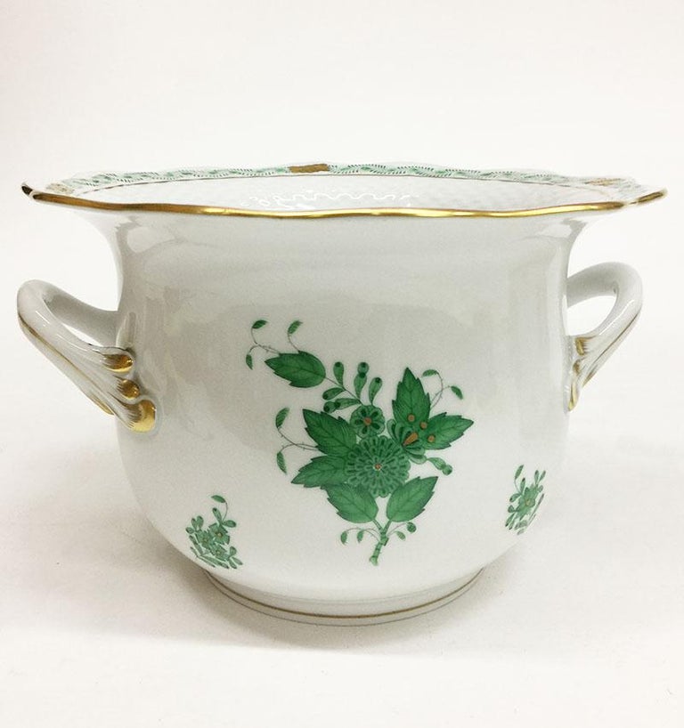 Herend "Chinese Bouquet Apponyi Green" Cachepots For Sale at 1stDibs