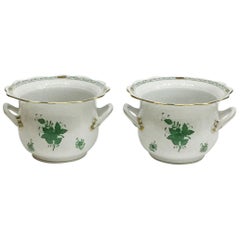 Herend "Chinese Bouquet Apponyi Green" Cachepots