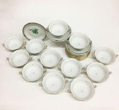 Herend "Chinese Bouquet Apponyi Green" Cream soup cup and stand