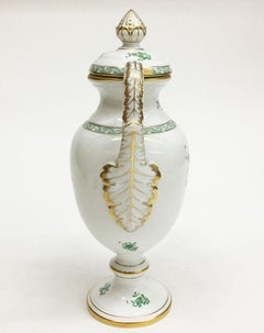 Herend "Chinese Bouquet Apponyi Green" Lidded Vase