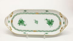 Herend "Chinese Bouquet Apponyi Green" Sandwich Tray