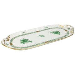 Herend "Chinese Bouquet Apponyi Green" Sandwich Tray
