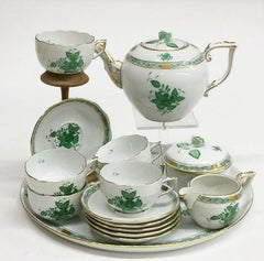 Herend "Chinese Bouquet Apponyi Green" Tea Set