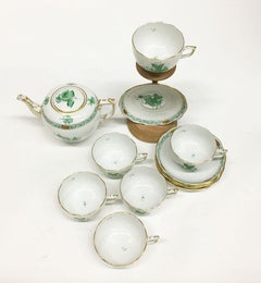 Herend "Chinese Bouquet Apponyi Green" Tea Set