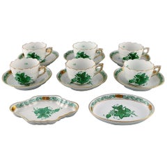 Herend "Chinese bouquet" Coffee Service for Six People in Porcelain