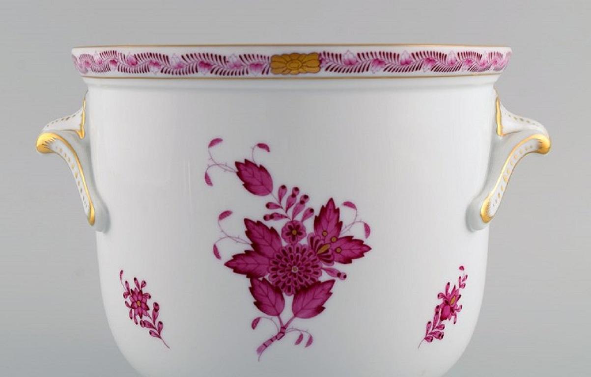 Glazed Herend Chinese Bouquet Raspberry, Champagne Cooler and Small Bowl For Sale