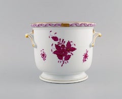 Herend Chinese Bouquet Raspberry. Two wine coolers in hand-painted porcelain.