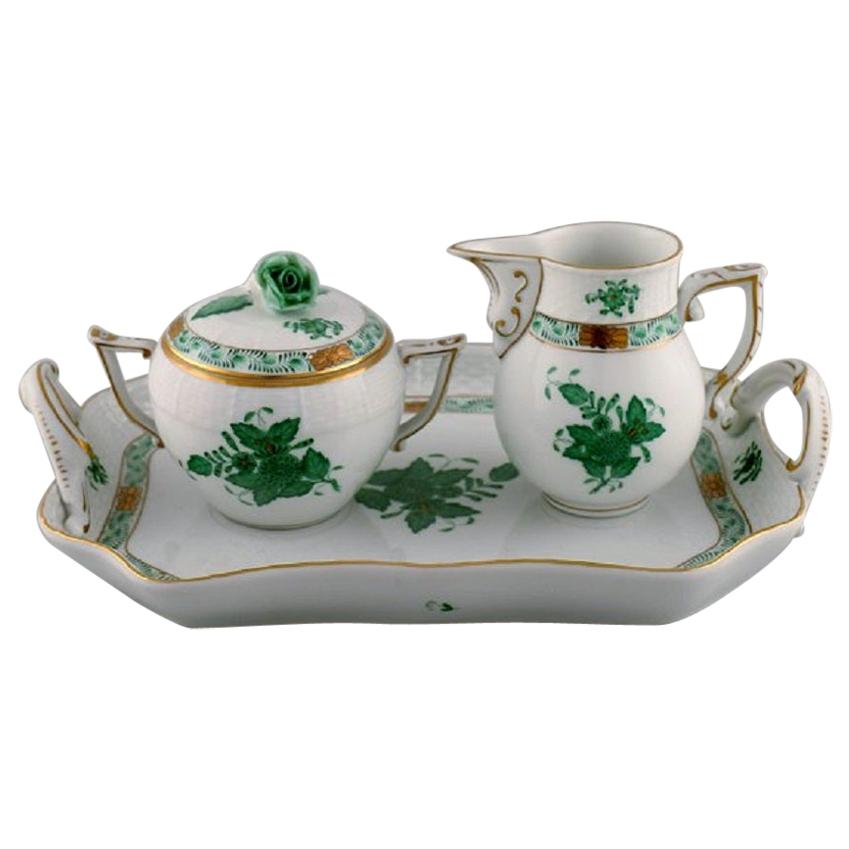 Herend "Chinese Bouquet" Sugar / Creamer Set in Porcelain, Mid-20th Century
