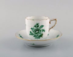 Herend "Chinese Bouquet", Two Coffee Cups with Saucers and Sugar / Cream Set